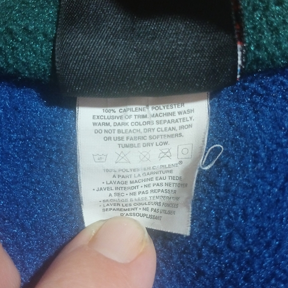 Vintage 1990s Patagonia Capilene Fleece Pullover Sz. Mens S Made In USA Blue - Picture 5 of 6